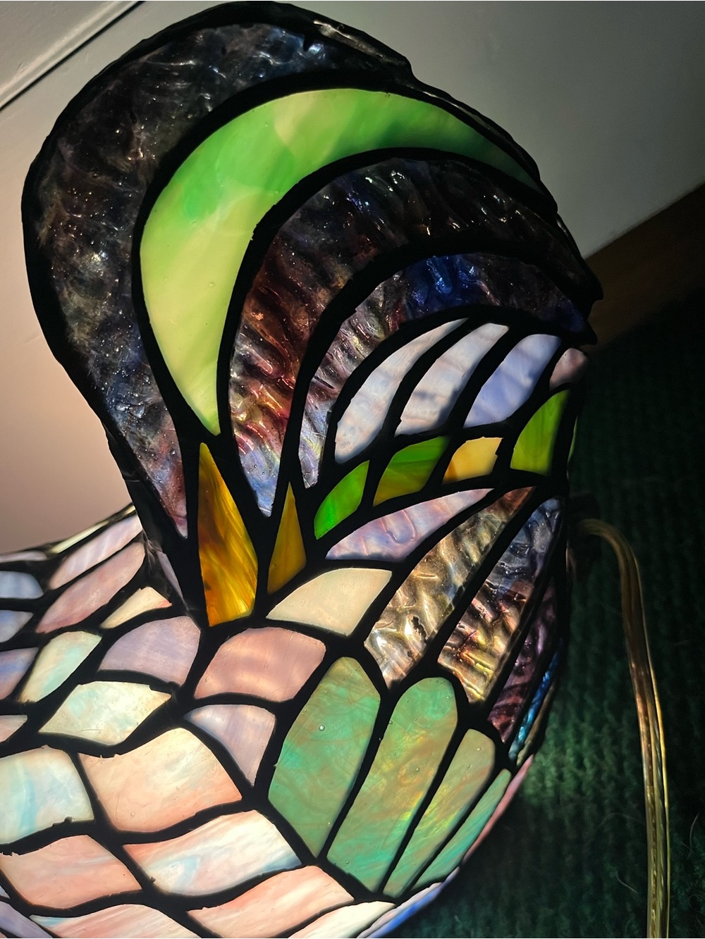 VTG Tiffany stained glass rooster - Picture 16 of 16